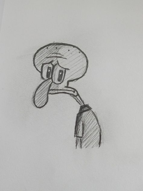 #drawing #squidward #pencilinpaper 150922 Squidward Sketch, Squidward Drawing, Anime Face Drawing, Spirit Finger, Graffiti Photography, Drawing Cartoon Characters, Cute Sketches, Meaningful Drawings, Art Journal Therapy