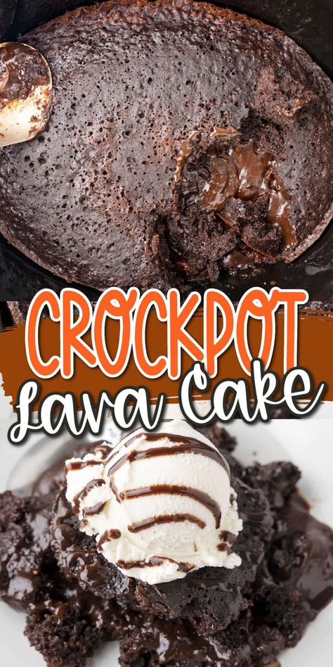 Crock Pot Lava Cake, Lava Cake Recipe Crock Pot, Crockpot Lava Cake, Crockpot Chocolate, Crockpot Cake, Crockpot Dessert, Lava Cake Recipe, Chocolate Lava Cake Recipe, Peanut Butter Dessert Recipes