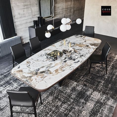 The Skorpio ceramic dining room table from Italian furniture brand Cattelan Italia is the perfect centerpiece for your modern dining room design. It’s elegant style also works for a more traditional dining room. A sculptural base composed of sharp angled accents make it a stand out piece. Available in various sizes and finishes through Casa Spazio in Chicago. Also shop online at www.casaspazio.com #diningroom #moderndiningroom #diningroomtable #diningtable #diningfurniture Luxury Dining Table, Ceramic Dining Table, Cattelan Italia, Italian Dining, Small Kitchens, Table Haute, Wall Papers, Luxury Dining, Contemporary Dining