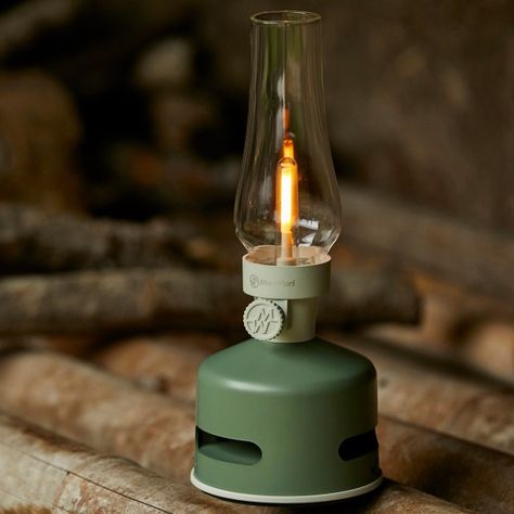 This stylish outdoor lantern doubles as a bluetooth speaker Mori Mori, Lantern Table, Lantern Table Lamp, Led Lantern, Kerosene Lamp, Camping Lanterns, Museum Of Modern Art, After Dark, Oil Lamps