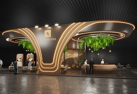 Stand Nespresso :: Behance Beauty Booth Design, Built In Booth, Booth Design Exhibition, Fair Stand, Interior Design Sketchbook, Expo Stand, Booth Exhibition, Exhibition Stall Design, Entrance Gates Design