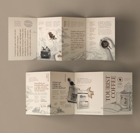 Illustrated Infographic Design, Layout Design Brochure, Coffee Catalogue, Coffee Brochure, Infographic Brochure, Museum Catalogue, Museum Brochure, Brochure Design Layouts, Illustration Design Graphique