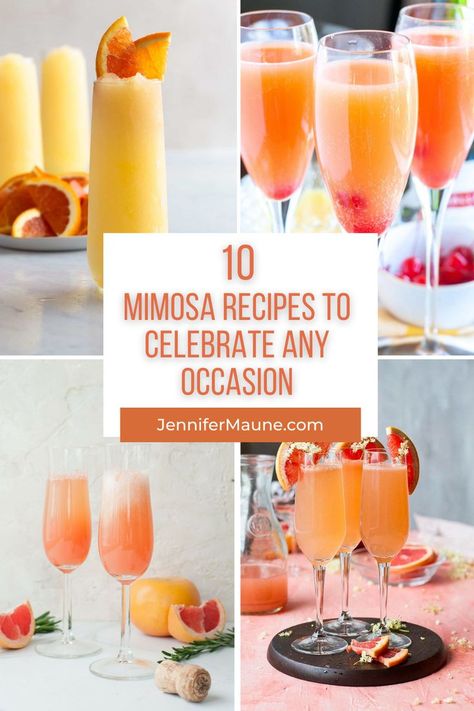 Mimosas Breakfast Brunch Ideas, Wedding Day Mimosas, Mimosa Recipe Ideas, Tropical Mimosa Recipe, Best Mimosa Recipe Champagne, Island Mimosa Recipe, Different Kinds Of Mimosas, Mimosa Without Champagne, Mimosa By The Gallon