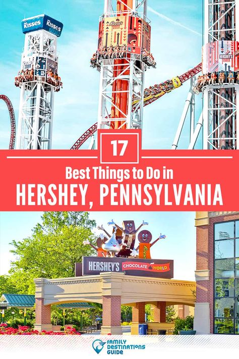 17 Best Things to Do in Hershey, PA — Top Activities & Places to Go! Road Schooling, Crazy Dreams, Hershey Pennsylvania, Hershey Park, Pennsylvania Travel, Family Vacation Spots, Scranton Pa, Vacation Itinerary, Family Outings