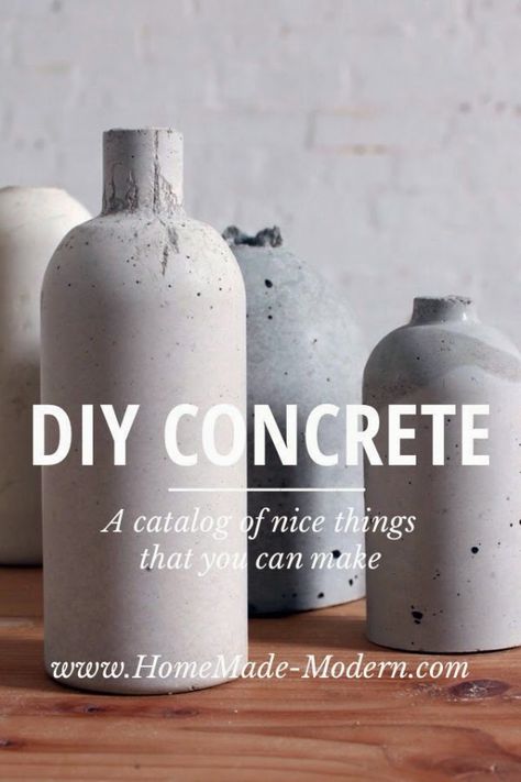 Concrete Vase, Homemade Modern, Decoration Beton, Diy Beton, Vase Diy, Cement Diy, Concrete Vases, Astuces Diy, Diy Concrete