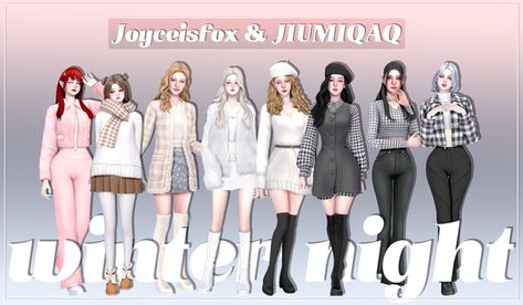 Winter Fasion, Masculine Clothing, Pelo Sims, Tumblr Sims 4, Cold Weather Outfit, Sims 4 Dresses, Night Tops, Sims Four, Snow Outfit