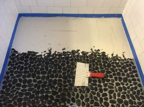 Shower Stall Floor Tile Ideas, Painting Shower Floor Tile, How To Redo Shower Tile Floor, Replacing Shower Tile, Re Tile Shower Diy, Tile Over Tile Shower Floor, Tiling A Shower Floor, Retile Shower Floor, Paint Shower Floor Tile