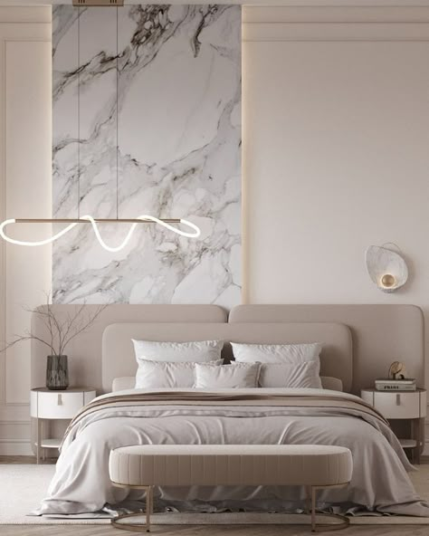 Modern Classic Bedroom Luxury, Luxury Moodboard, Modern Classic Bedroom, Diy Bed Headboard, Tile Bedroom, Bedroom Pop Design, Daughter Bedroom, Sofa Wall, Wardrobe Design Bedroom