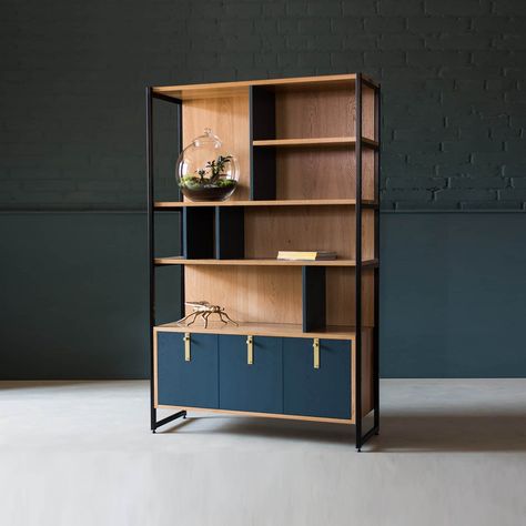 Oak Shelving Unit Oak & Steel Bookcase Oak Display Cabinet - Etsy Canada Oak Shelving Unit, Oak Shelving, Timber Joints, Oak Display Cabinet, Walnut Tv Stand, Tv Stand Sideboard, Oak Shelf, Stunning Aesthetic, Reclaimed Wood Beams