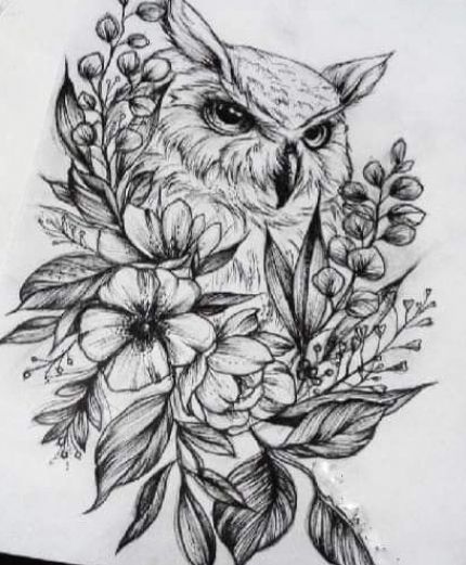 flowered Owl tattoo #tattooideas #tattoosforwomen Tattoos Arm Mann, Owl Tattoo Drawings, Music Bird, La Tattoo, Tattoo Trend, Owl Tattoo Design, Cat Tattoos, Music Drawings, Tiny Tattoo