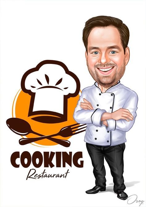 Chef Couple, Bakers Logo, Body Logo, Baker Logo, Drukarka 3d, Cooking Restaurant, Caricature Sketch, Birthday Cartoon, Caricature From Photo