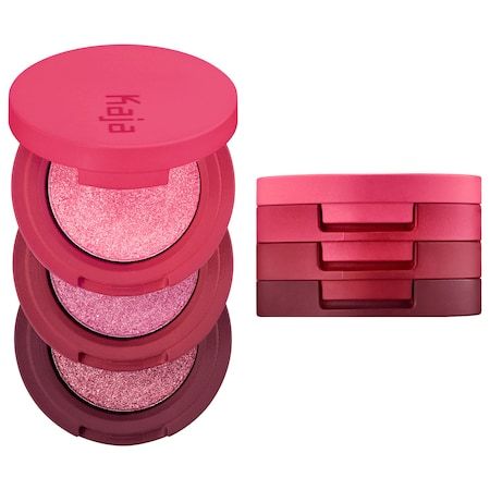 Beauty Bento Bouncy Shimmer Eyeshadow Trio - Kaja | Sephora Kaja Makeup, Kaja Beauty Bento, Kaja Beauty, Sparkling Rose, Beauty Eyeshadow, Pink Palette, Dry Skin Patches, Cruelty Free Brands, Shimmer Eyeshadow