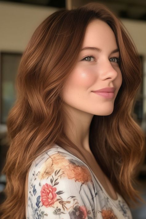 bronze auburn hair colour, autumn hair colour Old Money Auburn Hair, Auburn Hair Colour, Balayage Brunette To Blonde, Hair Color Auburn Brown, Hairstyles For Seniors, Light Auburn Hair, Hair Color For Fair Skin, Blonde Ombre Balayage, Madison Reed