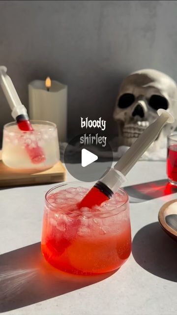 that’s the spirits on Instagram: "Day 5: Bloody Shirley🩸

Take a Shirley Temple, then make it dirty, then make it bloody.

Comment SYRINGE and I’ll send you a link to the ones I used in this video! 

Over ice add: 
1 oz vodka 
.5 oz lime juice
Top w/ lemon lime soda
Inject grenadine syringe 
Enjoy! 

#thatsthespirits #spookyspirits #ttspookyspirits #halloween #halloweencocktails #bloodyshirley #dirtyshirley #shirleytemple #vodka #cocktails #drinkrecipes" Grenadine Cocktail, Dirty Shirley, Cocktails To Try, Lemon Lime Soda, Lime Soda, Halloween Cocktails, Vodka Cocktails, Shirley Temple, Lemon Lime