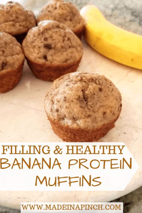 Banana Greek Yogurt Muffins, Greek Yogurt Banana Muffins, Banana Greek Yogurt, Banana Protein Muffins, Greek Yogurt Muffins, Yogurt Muffins, Banana Muffin, Protein Baking, Banana Muffin Recipe