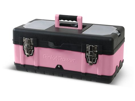 Tool Box Accessories, Pink Tool Box, Pink Tool Set, Craft Organizer, Pink Tools, Power Tool Storage, Craft Tote, Tool Box Organization, Tool Box Storage