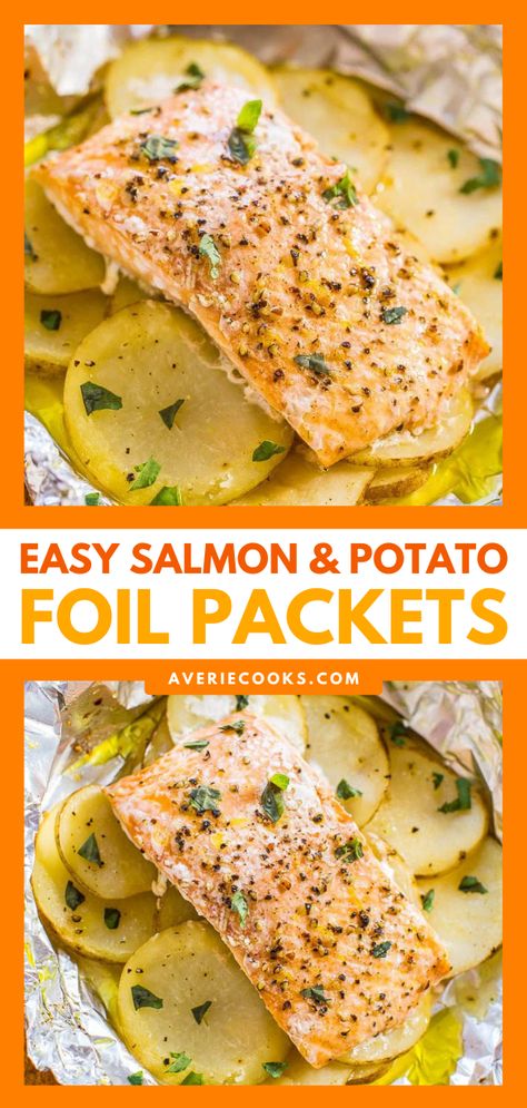 Potato Foil Packets, Moist Salmon, Salmon Healthy, Salmon Foil Packets, Foil Packet Potatoes, Fish Meals, Cook Salmon, Salmon In Foil, Foil Dinners