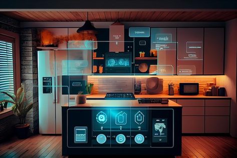 Smart Appliances Home, Soccer Banner Design, Space Ships Concept, Space Ship Concept Art, Tech Home, Smart Home Design, Smart Appliances, Smart Kitchen, Health App