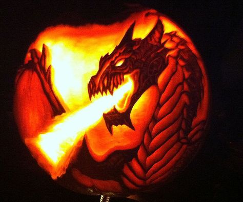 33 Creative Halloween Pumpkin Carving Ideas | Art & Home Decor Blog  ||  If you're looking for some inspiration for your pumpkin carving this year, here are our picks for some of the most creative pumpkin carving ideas. Dragon Pumpkin, Halloween Pumpkin Carving Ideas, Pumkin Decoration, Pumkin Carving, Halloween Pumpkin Carving Stencils, Creative Pumpkin Carving, Amazing Pumpkin Carving, Pumpkin Carving Stencils, Scary Pumpkin Carving