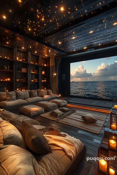 small-theater-room-24 Small Theater Room, Movie Theater Rooms, Home Theater Room Design, Theater Room Design, Green Lady, Speak Easy, Home Cinema Room, At Home Movie Theater, Home Theater Rooms