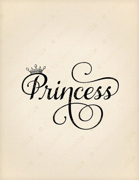 Princess Tattoo Writing On Hip, Princess Lettering, Princess Tattoo Ideas, Princess Crown Tattoos, Princess Logo, Images Noêl Vintages, Tattoo For Baby Girl, Printable Princess, Princess Printables