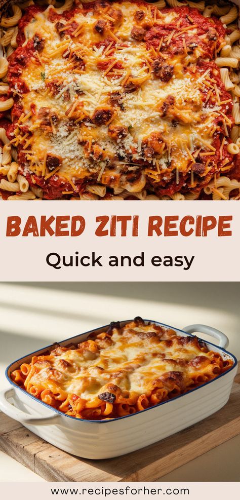 This Hardy Baked Ziti is packed with flavor, featuring layers of creamy ricotta, rich sauce, and melted cheese. It’s the ultimate comfort food! #HardyDinners #BakedZiti #ComfortFood Baked Ziti For 50 People, Baked Ziti With Ground Beef And Ricotta, Ziti With Ground Beef, Baked Ziti With Ground Beef, The Best Baked Ziti, Best Baked Ziti, Cheesy Baked Ziti, Best Baked Ziti Recipe, Baked Ziti With Ricotta