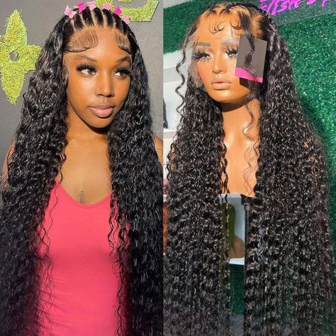 Wig Pre Plucked with Baby Hair 150% Density Natural Color Deep Wave Lace Front Wigs, Hd Lace Frontal Wigs, Curly Lace Frontal, Frontal Wig Hairstyles, Hd Lace Frontal, Lace Front Wigs Human Hair, 100 Human Hair Wigs, Curly Lace Front Wigs, Human Braiding Hair