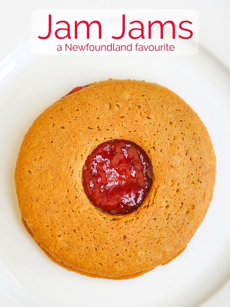 Newfoundland Jam Jams. Jam Jams from Purity Factories are a Newfoundland institution. Here's a recipe for my homemade version of this local molasses and jam cookie classic. #newfoundland #cookies #christmascookies #afterschoolsnacks Newfoundland Jam Jam Cookies, Jam Jams Cookies Recipes, Newfoundland Desserts, Newfoundland Cookies, Jam Jam Cookies, Jam Jams, Victoria Sandwich Cake, Victoria Sandwich, Easy Weekday Dinners