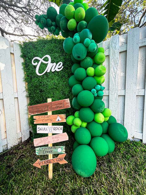 Peter Pan back drop Peter Pan Onederland Party, Peter Pan 1st Birthday Boy, Peter Pan First Birthday Party, Peter Pan Baby Shower Ideas, Peter Pan Birthday Party Ideas, Peter Pan Birthday, Peter Pan Party, Onederland Birthday Party, Boys First Birthday Party Ideas