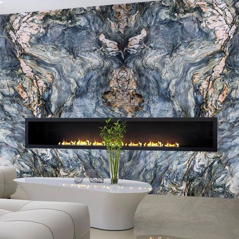 Exotic | Granite Countertops | Ascar Marble & Granite Blue Fireplace, Granite Options, Blue Quartzite, Natural Stone Countertops, How To Install Countertops, Quartzite Countertops, Quartz Surfacing, Cultured Marble, Stone Feature