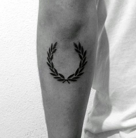 Outer Forearm Laurel Wreath Guys Tattoos Laurel Tattoo, Laurel Wreath Tattoo, Tricep Tattoos, Wreath Tattoo, Catrina Tattoo, Mother Nature Tattoos, Tattoo Henna, Wreath Drawing, Sweet Tattoos