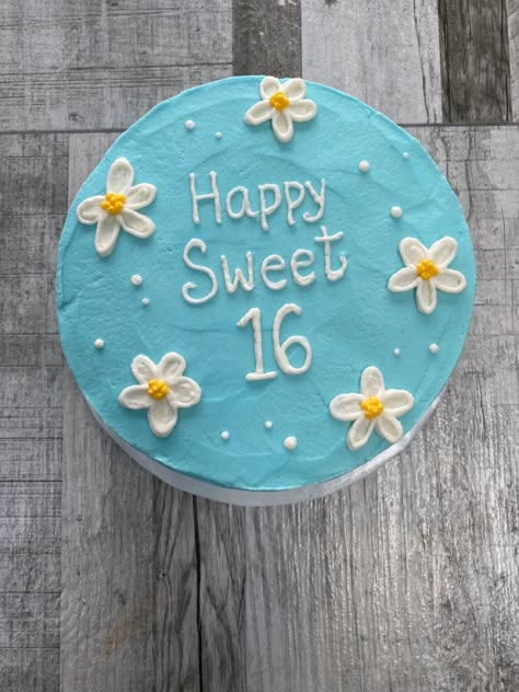 #cakeinspo #sweet16 #minimalistcake #minimalist #cake #aesthetic #aestheticcake #birthday #party #soft Cake Designs Birthday Sweet 16, Birthday Cake 16 Sweet Sixteen Simple, Blue Cake Sweet 16, 16ty Birthday Cake, Birthday Cake 16 Sweet Sixteen Aesthetic, Cute 13th Birthday Cakes, Sweet 16 Birthday Cakes Simple, 16 Year Birthday Cake, Sweet 16 Cakes Aesthetic