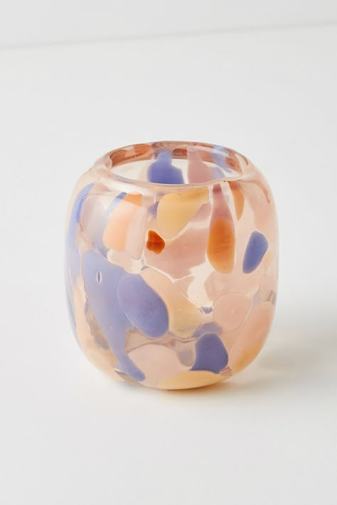 Small soda lime glass vase in shades of peach, pink and lavender Budget Gift, Shades Of Peach, Chihuly, Vase Design, Mellow Yellow, Objects Design, Glass Painting, Home Decor Items, Event Decor