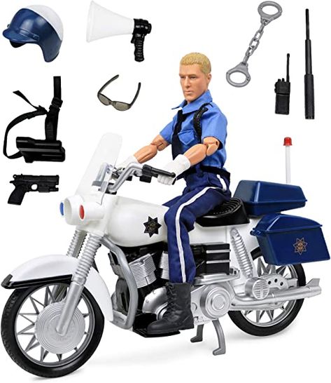 Toy Motorcycles, Police Toys, Spiderman Room, Funko Pop Exclusives, Bike Toy, Uniform Accessories, On Motorcycle, Police Uniforms, Isometric Design