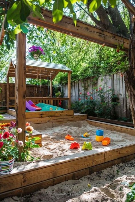 Quotes Backyard Sandbox Ideas, Sand Box Cover, Outdoor Play Area Ideas, Toddler Outdoor Play Area, Play Area Ideas, Sandbox Ideas, Backyard Diy Ideas, Toddler Outdoor Play, Outdoor Playscapes