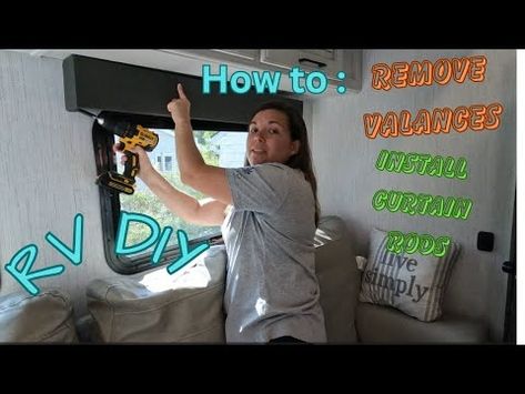 How To: Replace RV valance and install curtains - YouTube Rv Window Curtains Ideas, Rv Remodel Curtains, Rv Valance Makeover, Rv Curtains Diy, Rv Window Treatments Ideas, Rv Curtain Ideas, Trailer Curtains, Diy Valance, Rv Curtains