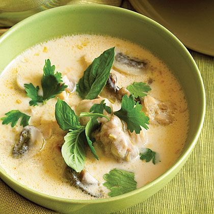 Thai Chicken Coconut Soup (Tom Kha Gai) Thai Mad, Chicken Coconut Soup, Thai Chicken Soup, Chicken Coconut, Tom Kha Gai, Tom Kha, Thai Soup, Coconut Soup, Nigella Lawson