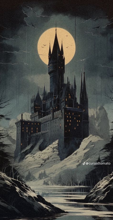 Dracula Art, Spooky Castles, Castle Illustration, Dark Castle, Best Nature Images, Gothic Castle, 다크 판타지, Fantasy Castle, Fantasy Aesthetic