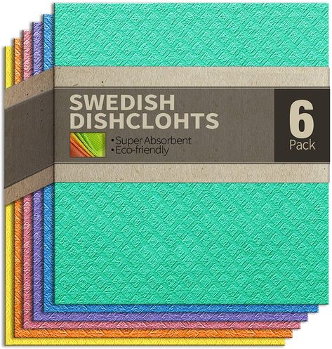 Amazon.com: cce Swedish Dishcloths Cellulose Sponge Cloths for Kitchen, 6 Pack of Eco-Friendly Dish Cloths Kitchen Towels for Washing Dishes, Absorbent Dish Rag Cleaning Cloth (Assorted): Kitchen & Dining Swedish Dishcloths, Swedish Dishes, Tea Kitchen, Dish Rag, Linen Store, Cleaning Dishes, Washing Dishes, Kitchen Dishes, Stylish Kitchen