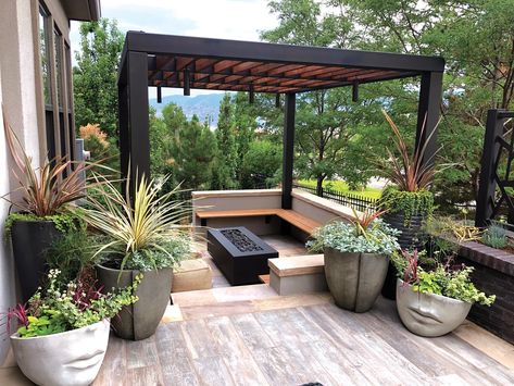 Colorado Backyard Ideas, Colorado Backyard, Colorado Backyard Landscaping, Backyard Patio Designs Pacific Northwest, Washington State Backyard Ideas, Backyard Area, Inspiring Outdoor Spaces, Steel Pergola, Patio Flowers