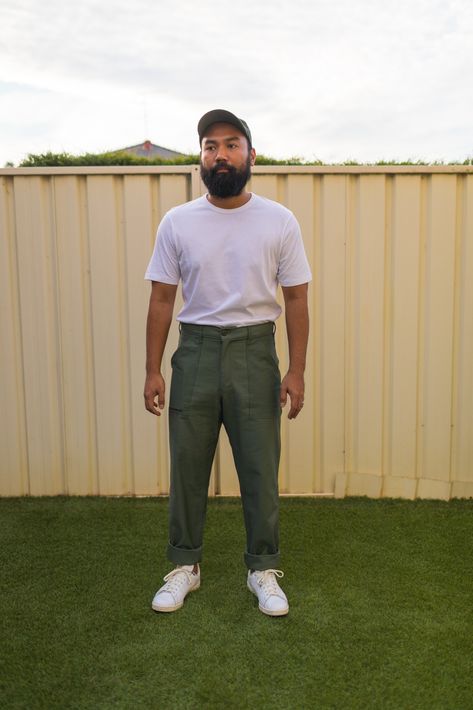 Fatigue Pants Men, Military Style Khaki Pants With Belt Loops, Military Style Khaki Pants With Pockets, Khaki Military Cargo Pants For Workwear, Khaki Military Work Pants With Belt Loops, Casual Chinos With 4-way Stretch And Pockets, Uniqlo Pants, Military Surplus Store, Army Fatigue