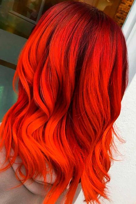 Orange Hair Ideas To Conquer All Seasons and Hearts 7a Hair Color, Dark Orange Hair, Orange Ombre Hair, Orange Hair Dye, Yellow Blonde Hair, Peach Hair Colors, Red Orange Hair, Hairstyles Anime, Yellow Blonde