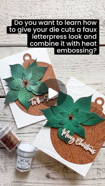 Nonni Card Making / Coloring / Stamping on Instagram: "Happy Christmas in July! Here’s a variation of a die inking technique I saw @kelleykohout use in one of her videos. I immediately thought of using watermark ink and heat embossing for the technique! I’d love to hear what you think. Heat embossing powders by @wowembossing , die by @altenewllc .   #wowembossingpowder #wowembossing #altenew #altenewllc #cardmakingtechnique #cardmakingtutorial #diecutting #heatembossing #heatembossed #handmadecards #handmadegreetingcards #christmascard #christmascards #joulukortti #korttiaskartelu #käsintehtykortti #stanssaus #embossaus" Diy Embossed Cards, Heat Embossed Cards, Xmas Inspiration, Heat Embossing, Embossed Cards, Card Making Tutorials, Embossing Powder, Card Making Techniques, Christmas In July