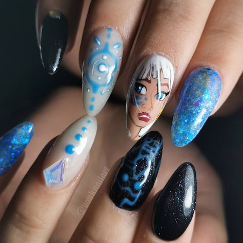 Atlantis Nail Art, Atlantis Nails, Disney Nail, Anime Nails, Nail Art Disney, Grunge Nails, Disney Nails, Press Ons, Allegiant