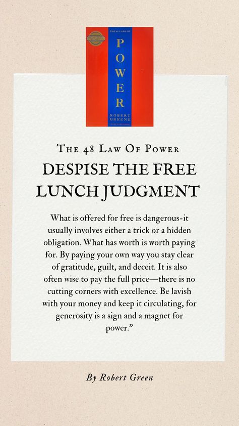 "Unlock the secrets of power with Robert Greene's 'The 48 Laws of Power.' This book delves into the art of strategy, influence, and mastery. Learn from the masters of power and discover timeless wisdom. Swipe to explore some of the book's key insights. Ready to dive in? Get your copy now! 📚 #PowerOf48 #RobertGreene #BookRecommendation" Power Robert Greene Quotes, Mastery Robert Greene, Law Of Power, Books Summaries, Robert Greene Books, Laws Of Power, Power Book, Law Quotes, Mythology Books