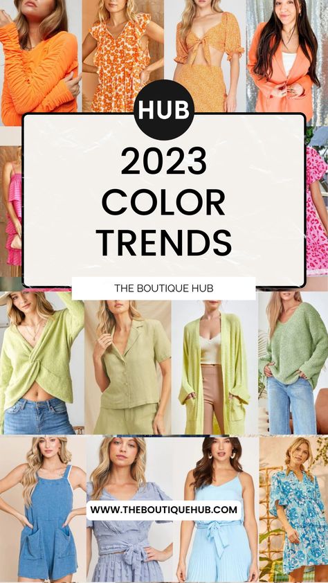 The time has come to analyze the 2023 color trends! Trending colors this year make for a unique mixture of vibrant and comfortable hues. We can’t wait to see boutiques filled with these trending colors throughout the year! Spring Summer 2023 Colour Trend, Colour Of The Year 2023 Fashion, Trend Colours Spring Summer 2023, Color Of The Year 2023 Fashion, Fashion Forecast 2023/24 Spring Summer, Fall Colours 2023, 2023 Color Of The Year Fashion, Spring Colours 2023, Trend Color 2023 Fashion Spring / Summer