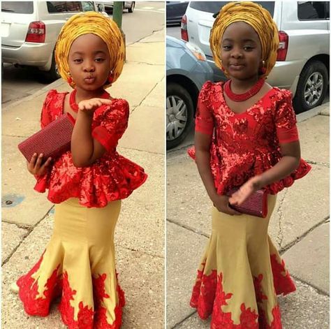 Children Lace Styles Nigerian, Kids Lace Styles Nigerian, Nigerian Lace Dress For Kids, Latest Ankara Skirt And Blouse, Baby African Clothes, African Kids Clothes, Ankara Styles For Kids, Nigeria Wedding