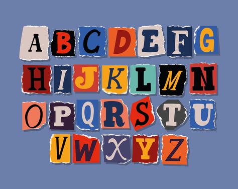 Font Love, Alfabet Font, Ransom Note, Scrapbook Letters, Desain Buklet, Note Fonts, Alphabet Font, Alfabet Letters, Aesthetic Letters