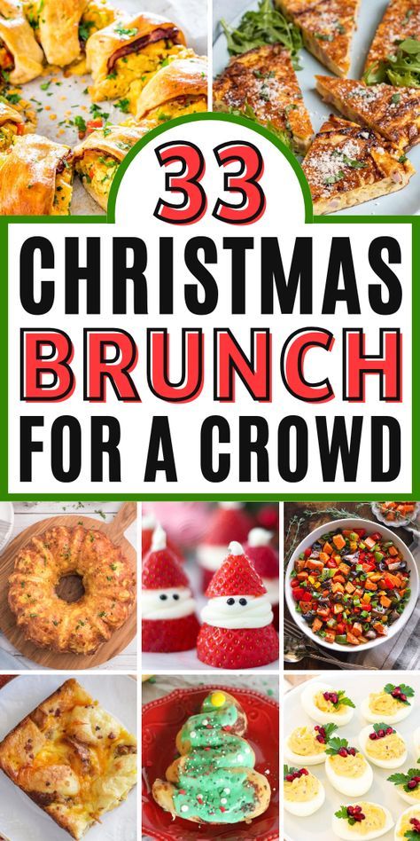 Hosting a holiday brunch for a crowd? Discover 33 easy Christmas brunch recipes that are perfect for feeding family and friends! From make-ahead casseroles to sweet treats and savory bites, these dishes are both simple and festive. Whether you're planning a cozy morning or a big gathering, these crowd-pleasing ideas will make your Christmas brunch stress-free and delicious. Pin now for your holiday menu inspiration! Easy Christmas Brunch Ideas, Easy Christmas Brunch, Christmas Brunch Party, Christmas Brunch Menu, Brunch For A Crowd, Xmas Brunch, Christmas Brunch Ideas, Brunch Ideas For A Crowd, Christmas Morning Brunch