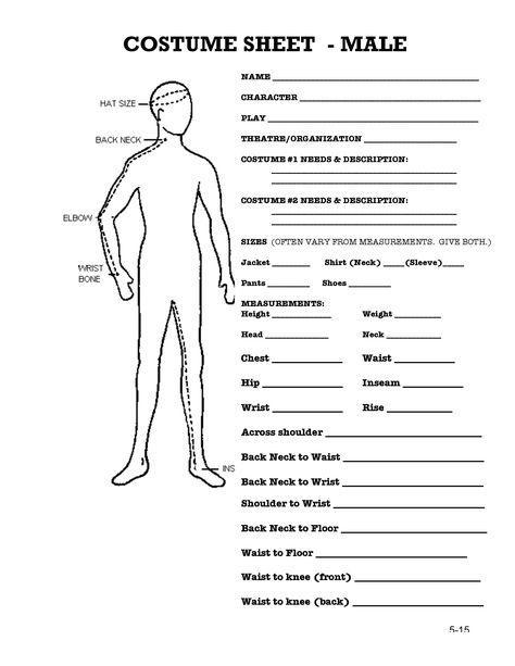 Male Measuring Sheet Drama Lessons, Technical Theatre, Teaching Theatre, Costume Design Sketch, Teaching Drama, Theater Costumes, Measurement Worksheets, Funny Clothes, Sewing Measurements